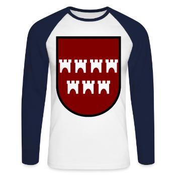 Belle Transylvanie - T-shirt baseball manches longues Homme - blanc/marine - Devant - Nik (191cm)