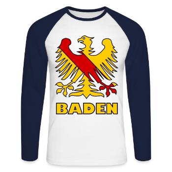 Belle baignade dans le sud - T-shirt baseball manches longues Homme - blanc/marine - Devant - Nik (191cm)