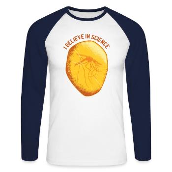 ambre moustique moustique moustique ambre science - T-shirt baseball manches longues Homme - blanc/marine - Devant - Nik (191cm)