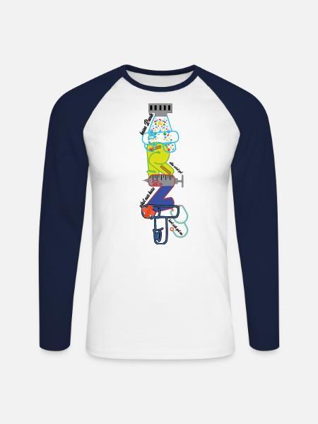 Arzt Motiv - Unisex Baseballshirt langarm - Weiß/Navy