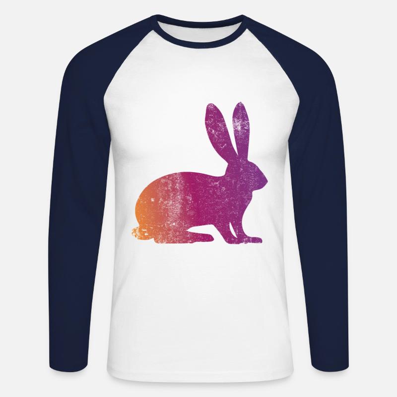 Hase - Unisex Baseballshirt langarm - Weiß/Navy