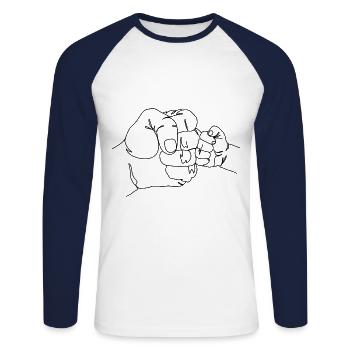 Family punch in black - Unisex Long Sleeve Baseball T-Shirt - white/navy - Front - Nik (191cm)