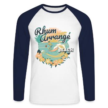 Rum Arranged Beach - Unisex Long Sleeve Baseball T-Shirt - white/navy - Front - Nik (191cm)