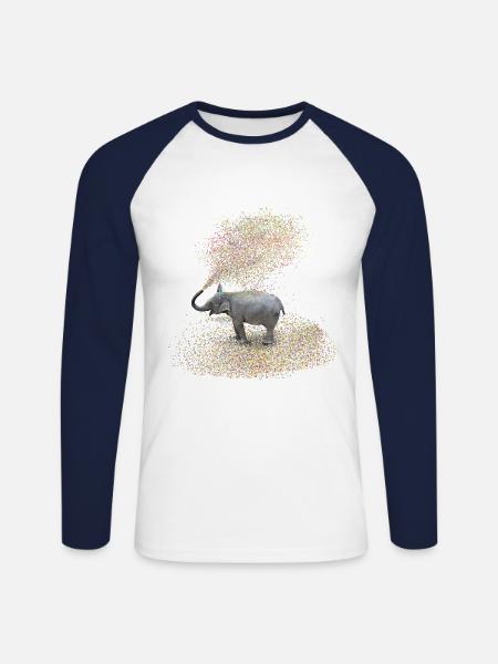 elephant - Unisex Long Sleeve Baseball T-Shirt - white/navy