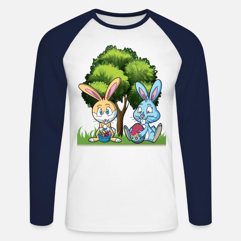 Easter easter easter Easter - Unisex Long Sleeve Baseball T-Shirt - white/navy