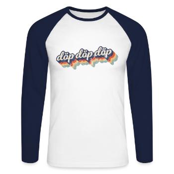 Döp Döp Döp Comic Retro Vintage Design - Unisex Baseballshirt langarm - Weiß/Navy - Vorne - Nik (191cm)