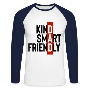Fête des pères Fête des pères Fête des pères Fête des pères - T-shirt baseball manches longues Homme - blanc/marine - Devant - Nik (191cm)