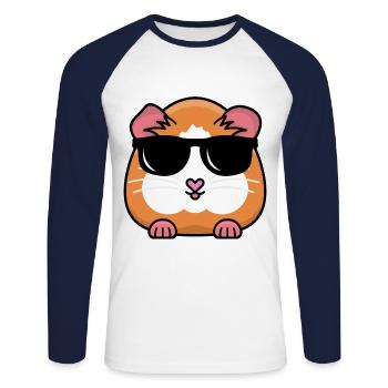 Guinea Pig Graphic Guinea Pig Owner Pet Cavy Anima - Unisex Baseballshirt langarm - Weiß/Navy - Vorne - Nik (191cm)