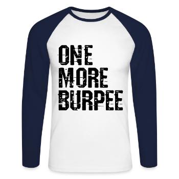 One More Burpee Vektor - Unisex Baseballshirt langarm - Weiß/Navy - Vorne - Nik (191cm)
