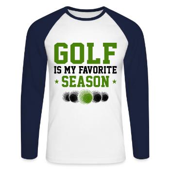 Golf Is My Favorite Season Golf Player Golfing Gol - Unisex Baseballshirt langarm - Weiß/Navy - Vorne - Nik (191cm)