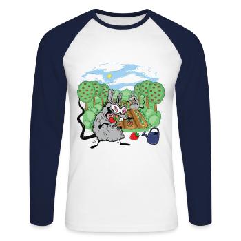 Rat, Gardening, Rats, Rodents, Strawberries, Mouse, Mice - Unisex Long Sleeve Baseball T-Shirt - white/navy - Front - Nik (191cm)