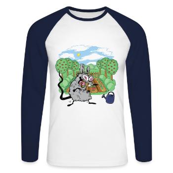 Garten Ratte Gärtner Hobbygärtner Nager - Unisex Baseballshirt langarm - Weiß/Navy - Vorne - Nik (191cm)