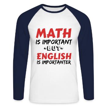 Englisch Englischlehrer England Sprache Lehramt - Unisex Baseballshirt langarm - Weiß/Navy - Vorne - Nik (191cm)