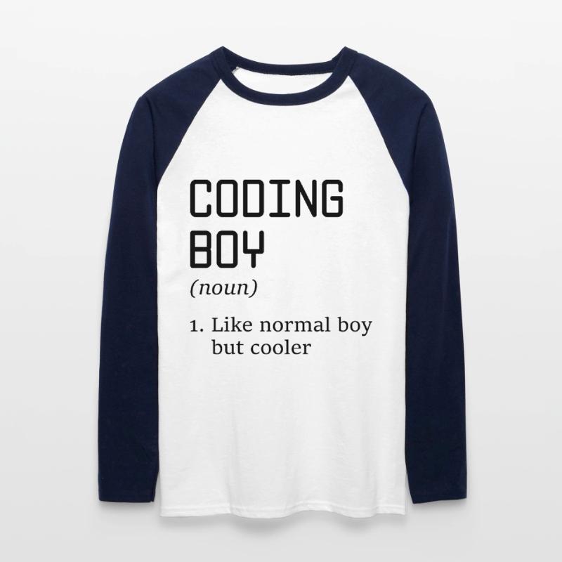 Coding Boy Definition Noun Software Developer Prog Unisex Baseballshirt langarm