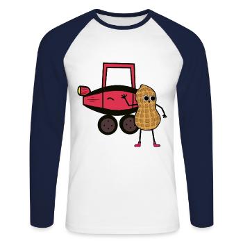 Peanut Car Driver Children's Driver's License Driver - Unisex Long Sleeve Baseball T-Shirt - white/navy - Front - Nik (191cm)