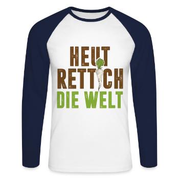 Gärtner Heut Rettich Die Welt Gartenarbeit Gärtner - Unisex Baseballshirt langarm - Weiß/Navy - Vorne - Nik (191cm)