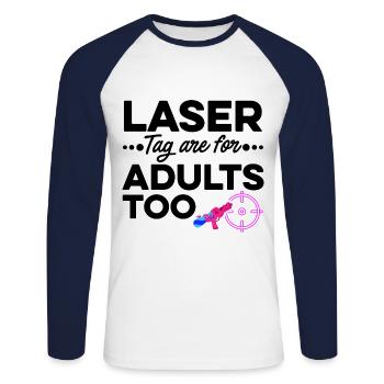 Lasertag Are For Adults Too Lasertag Player Laserg - Unisex Baseballshirt langarm - Weiß/Navy - Vorne - Nik (191cm)