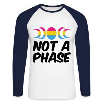 Not A Phase Gay Bisexual Pride Rainbow Lgbtq Diver - Unisex Baseballshirt langarm - Weiß/Navy - Vorne - Nik (191cm)
