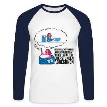 Kollege Büro Geschenk - Unisex Baseballshirt langarm - Weiß/Navy - Vorne - Nik (191cm)