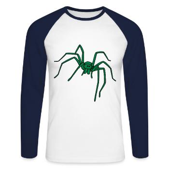 Spider Poisonous Poison Horror Halloween Spiders - Unisex Long Sleeve Baseball T-Shirt - white/navy - Front - Nik (191cm)