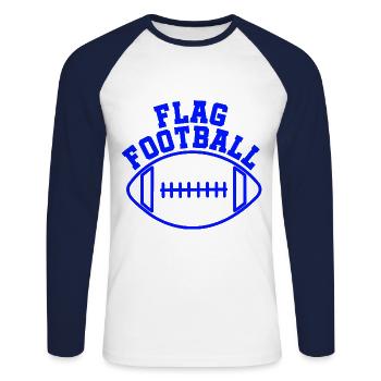 FLAG FOOTBALL – For real flag football fans - Unisex Long Sleeve Baseball T-Shirt - white/navy - Front - Nik (191cm)
