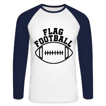 FLAG FOOTBALL – For real flag football fans - Unisex Long Sleeve Baseball T-Shirt - white/navy - Front - Nik (191cm)