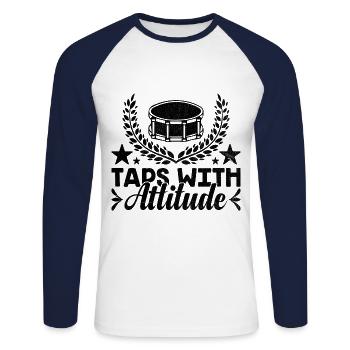 Drum Corps Marching Band Drum Corp Musik Percussio - Unisex Baseballshirt langarm - Weiß/Navy - Vorne - Nik (191cm)