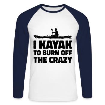 I Kayak To Burn Off The Crazy Kayaking Canoe Rowin - Unisex Baseballshirt langarm - Weiß/Navy - Vorne - Nik (191cm)