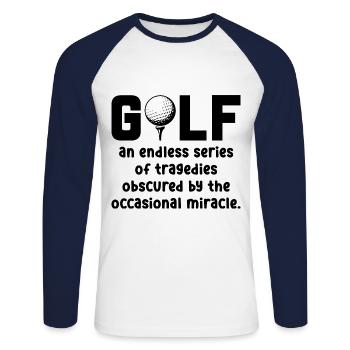 Golf An Endless Series Of Tragedies Golfing Golf P - Unisex Baseballshirt langarm - Weiß/Navy - Vorne - Nik (191cm)