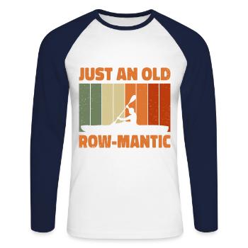 Just An Old Row-Mantic Rower Kayaking Paddling Can - Unisex Baseballshirt langarm - Weiß/Navy - Vorne - Nik (191cm)