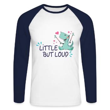Little but loud - Unisex Long Sleeve Baseball T-Shirt - white/navy - Front - Nik (191cm)
