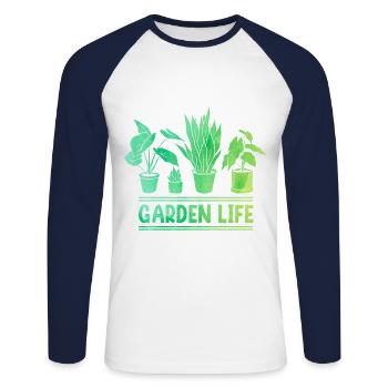 Garden Life Gardener Horticulturist Gardening Land - Unisex Baseballshirt langarm - Weiß/Navy - Vorne - Nik (191cm)