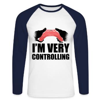 I'm Very Controlling Video Game Player Gamer Gamin - Unisex Baseballshirt langarm - Weiß/Navy - Vorne - Nik (191cm)