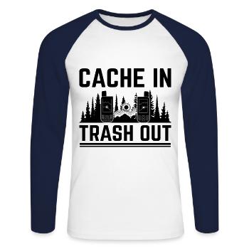 Geocaching Geocache Funny Geocacher Geocacher Sayi - Unisex Long Sleeve Baseball T-Shirt - white/navy - Front - Nik (191cm)