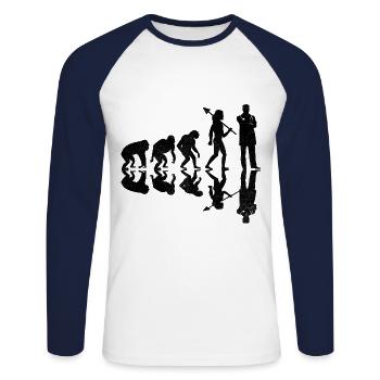 Evolution Chirurg Chirurgie Chirurgischer Arzt Chirurgen - Unisex Baseballshirt langarm - Weiß/Navy - Vorne - Nik (191cm)
