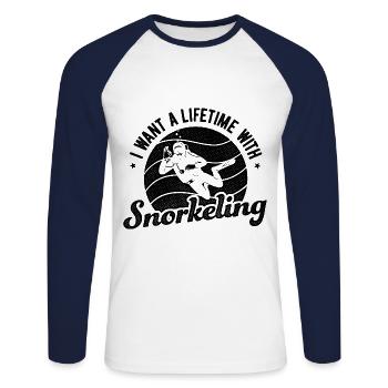 I Want A Lifetime With Snorkeling Scuba Diver Snor - Unisex Baseballshirt langarm - Weiß/Navy - Vorne - Nik (191cm)