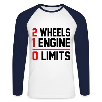 2 Wheels 1 Enginee 0 Limits Dirt Biker Motorcycle - Unisex Baseballshirt langarm - Weiß/Navy - Vorne - Nik (191cm)