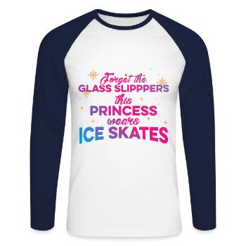Forget The Glass Slippers This Princess Wears Ice - Unisex Baseballshirt langarm - Weiß/Navy - Vorne - Nik (191cm)