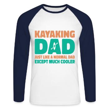 Kayaking Dad Just Like A Normal Dad Except Much Co - Unisex Baseballshirt langarm - Weiß/Navy - Vorne - Nik (191cm)