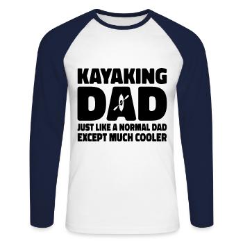 Kayaking Dad Just Like A Normal Dad Except Much Co - Unisex Baseballshirt langarm - Weiß/Navy - Vorne - Nik (191cm)