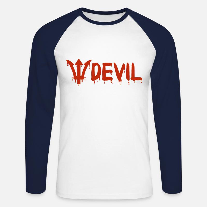 Devil - Devil - Unisex Long Sleeve Baseball T-Shirt - white/navy