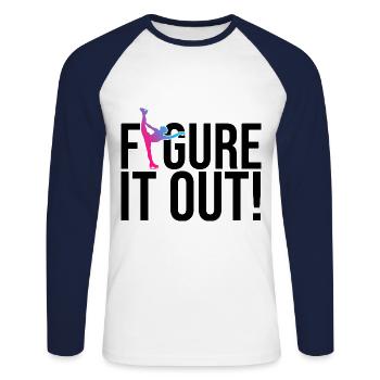 Figure It Out Ice Skating Figure Skating Ice Skate - Unisex Baseballshirt langarm - Weiß/Navy - Vorne - Nik (191cm)