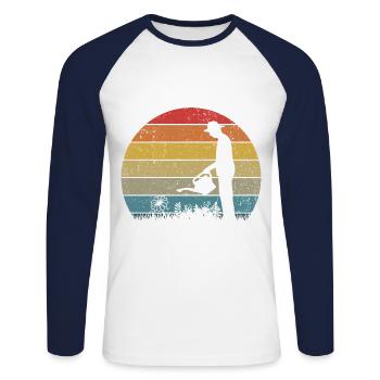 Retro Graphic Gardener Horticulturist Gardening La - Unisex Baseballshirt langarm - Weiß/Navy - Vorne - Nik (191cm)