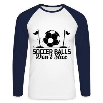 Footgolf Player Foot Golf Playing Footgolfers Foot - Unisex Long Sleeve Baseball T-Shirt - white/navy - Front - Nik (191cm)