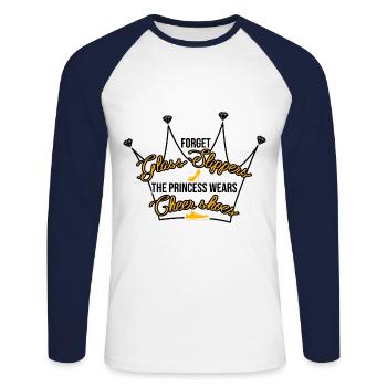 Forget Glass Slippers The Princess Wears Cheer Sho - Unisex Baseballshirt langarm - Weiß/Navy - Vorne - Nik (191cm)