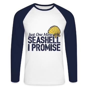 Just One More Seashell I Promise Scuba Diver Divin - Unisex Baseballshirt langarm - Weiß/Navy - Vorne - Nik (191cm)