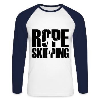 Jumping Rope Graphic Rope Jumping Rope Skipping Si - Unisex Baseballshirt langarm - Weiß/Navy - Vorne - Nik (191cm)