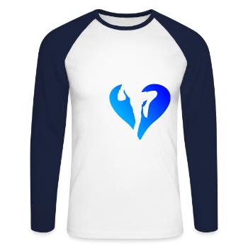 Thai Boxer Women Thai Boxing Thai Boxing Muay Thai - Unisex Long Sleeve Baseball T-Shirt - white/navy - Front - Nik (191cm)