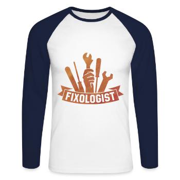 Fixologist Car Lover Auto Mechanic Vehicle Technic - Unisex Long Sleeve Baseball T-Shirt - white/navy - Front - Nik (191cm)