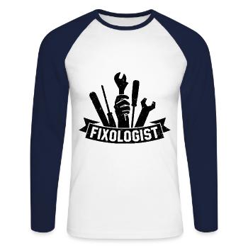 Fixologist Car Lover Auto Mechanic Vehicle Technic - Unisex Long Sleeve Baseball T-Shirt - white/navy - Front - Nik (191cm)